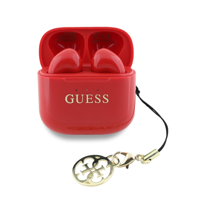 Bezdrôtové slúchadlá Guess Classic Logo Charm TWS Red