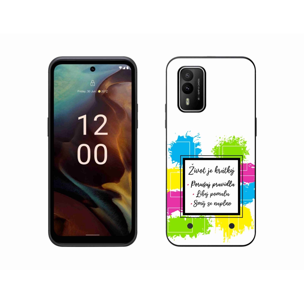 Gélový kryt mmCase na Nokia XR21 - citát 5 biele pozadie