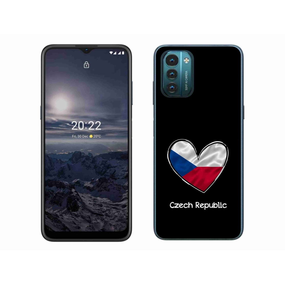 Gélový kryt mmCase na Nokia G11/G21 - vlajka srdca čierne pozadie