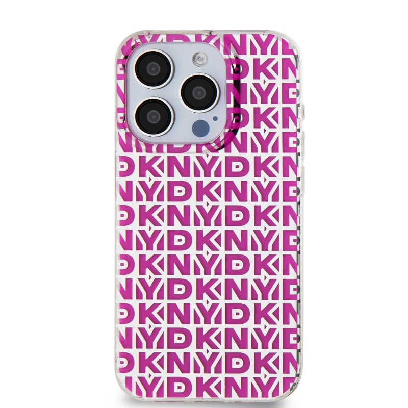 DKNY PC/TPU Repeat Pattern Zadný Kryt pre iPhone 15 Pro Max Pink