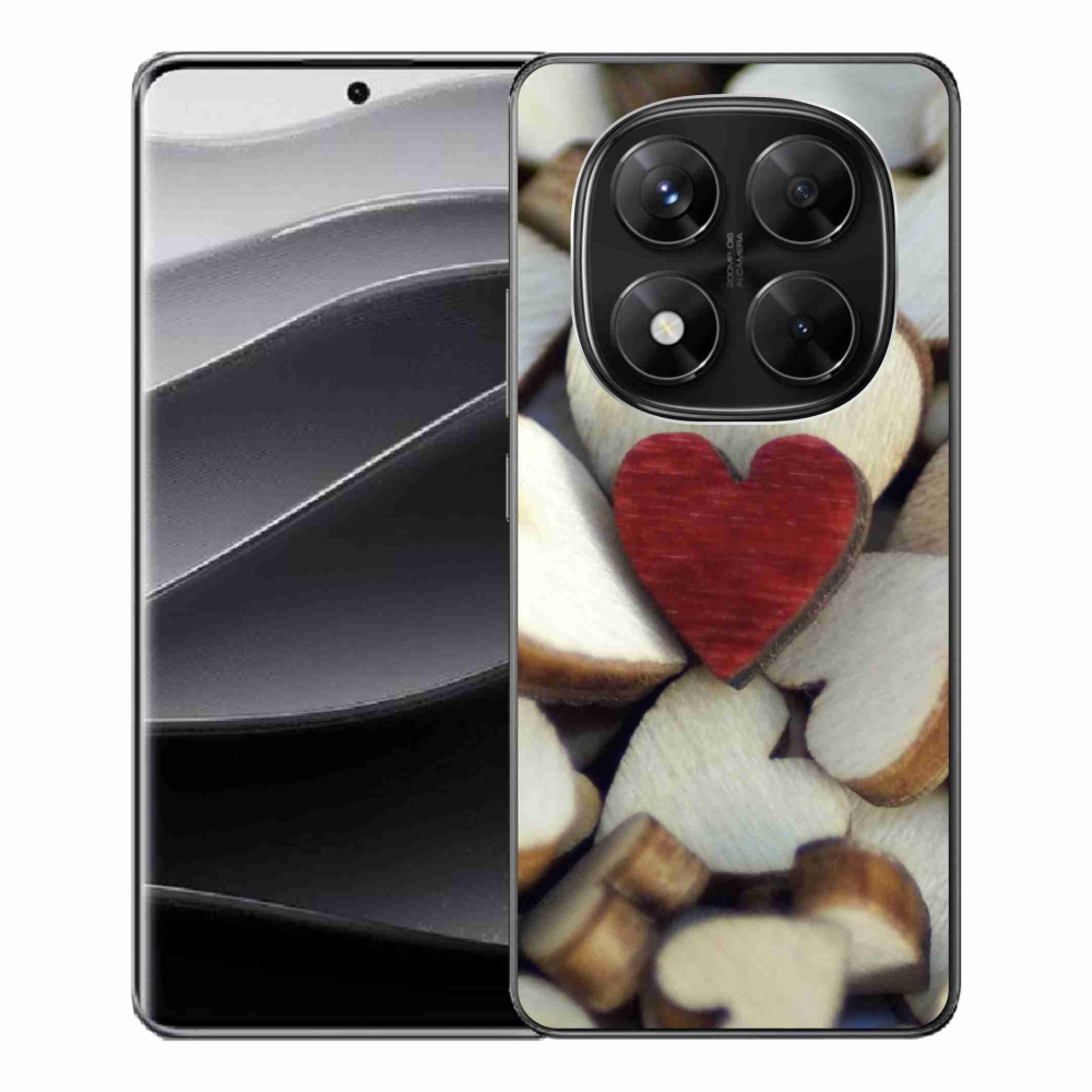 Gélový kryt mmCase na Xiaomi Redmi Note 14 Pro 5G/Poco X7 5G - gravírované červené srdce