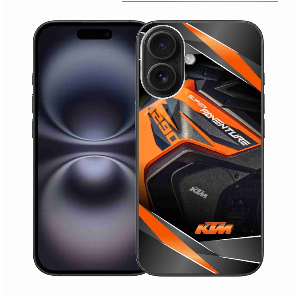 Gélový kryt mmCase na iPhone 16 - motorka ktm