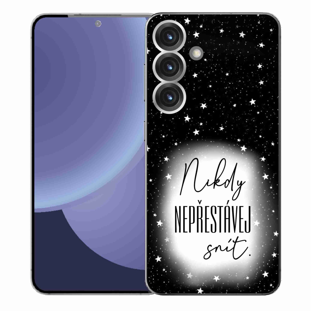 Gélový kryt mmCase na Samsung Galaxy S25+ - citát 1 bieločierne pozadie