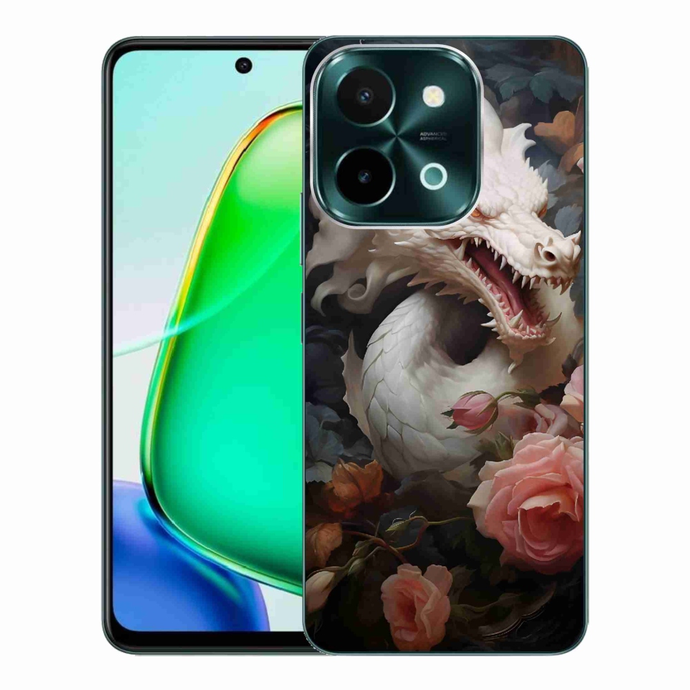Gélový kryt mmCase na Vivo Y28 - biely drak