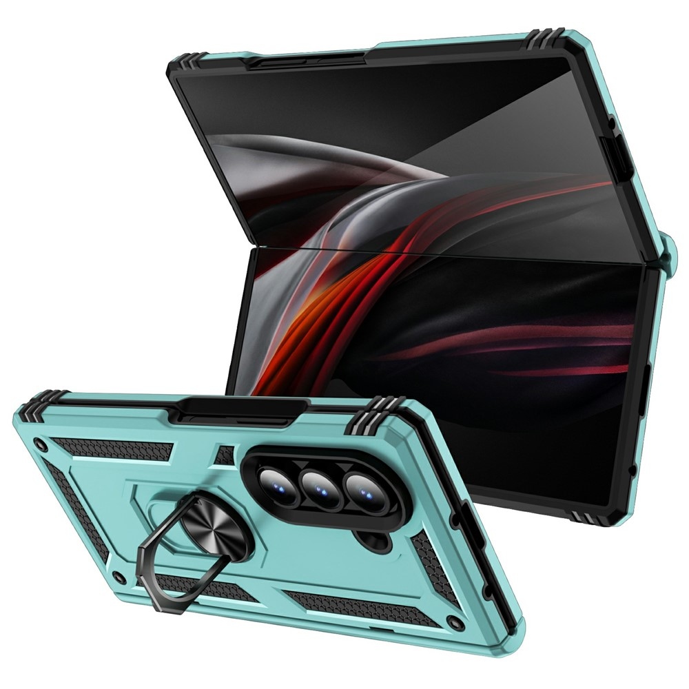 Ring odolný kryt na Samsung Galaxy Z Fold7 5G - modrozelený