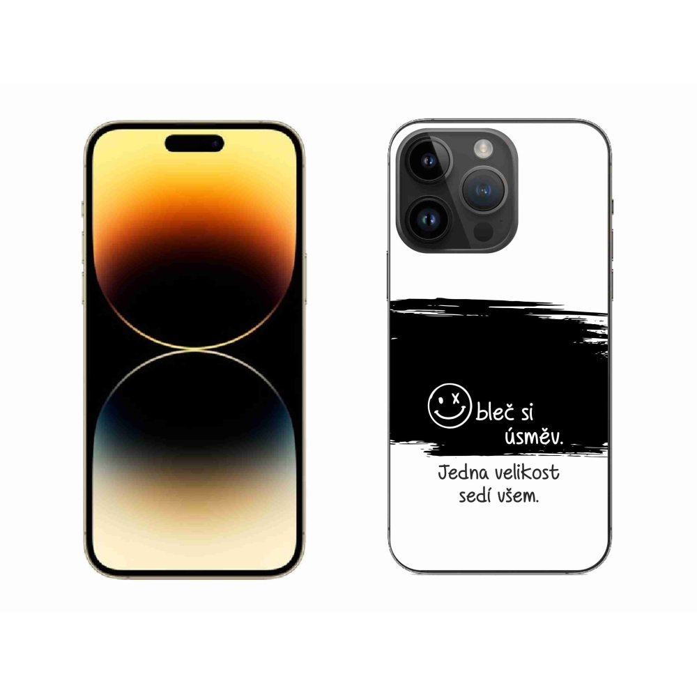 Gélový kryt mmCase na iPhone 14 Pro Max 6.7 - vtipný text 8 čiernobiele pozadie