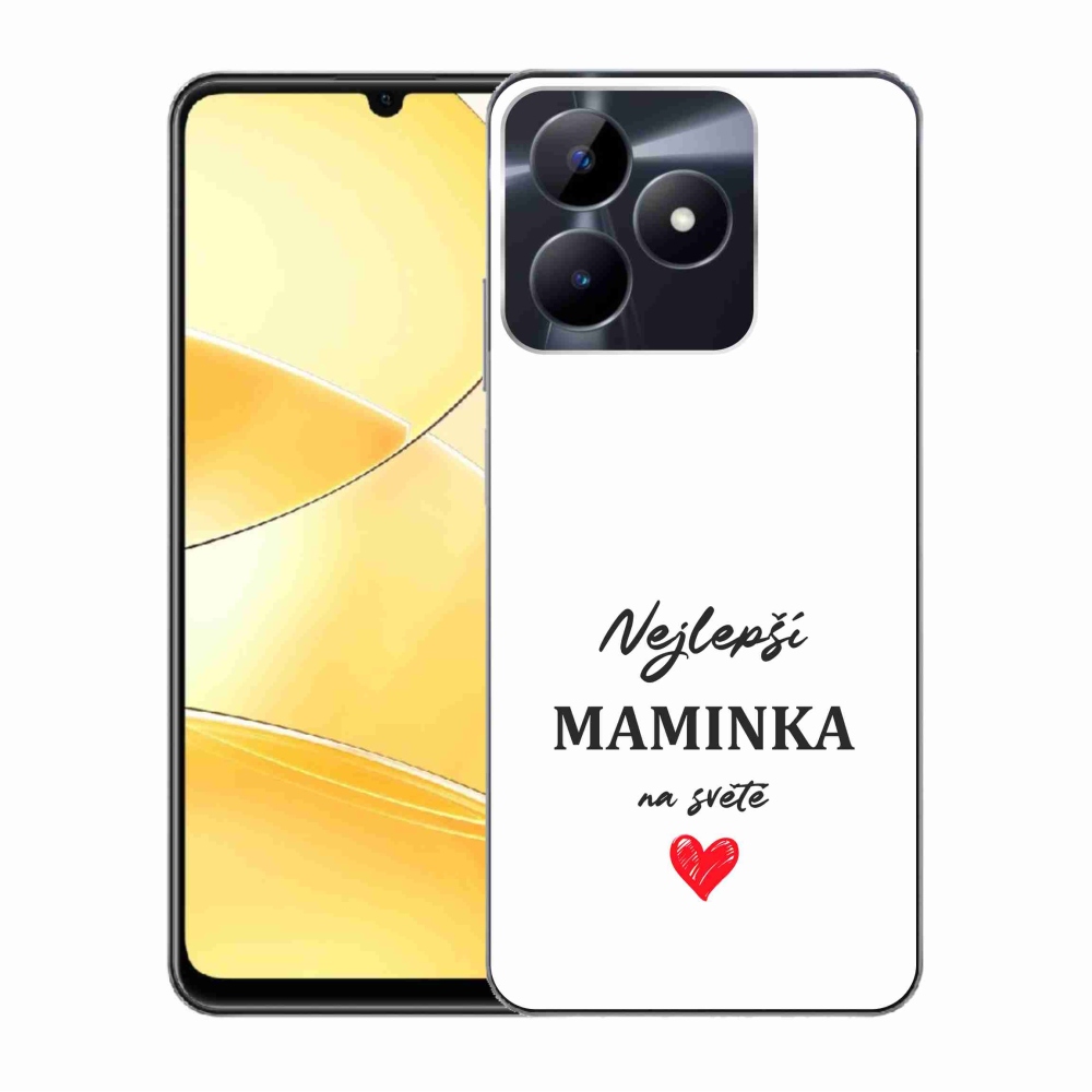 Gélový kryt mmCase na Realme C51/C53 - najlepšia mamička 1 biele pozadie