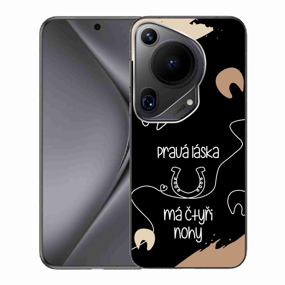 Gélový kryt mmCase na Huawei Pura 70 Ultra - konský motív čierne pozadie
