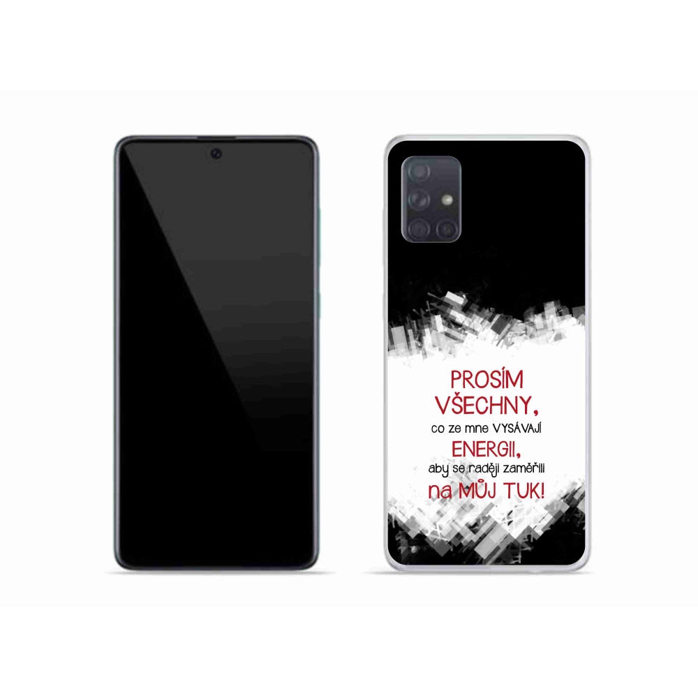 Gélový kryt mmCase na Samsung Galaxy A51 - vtipný text 1 červený