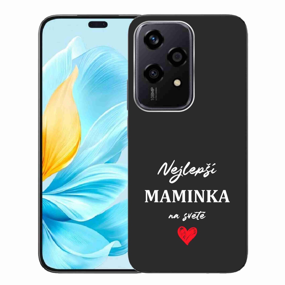 Gélový kryt mmCase na Honor 200 Lite 5G - najlepšia mamička 1 čierne pozadie