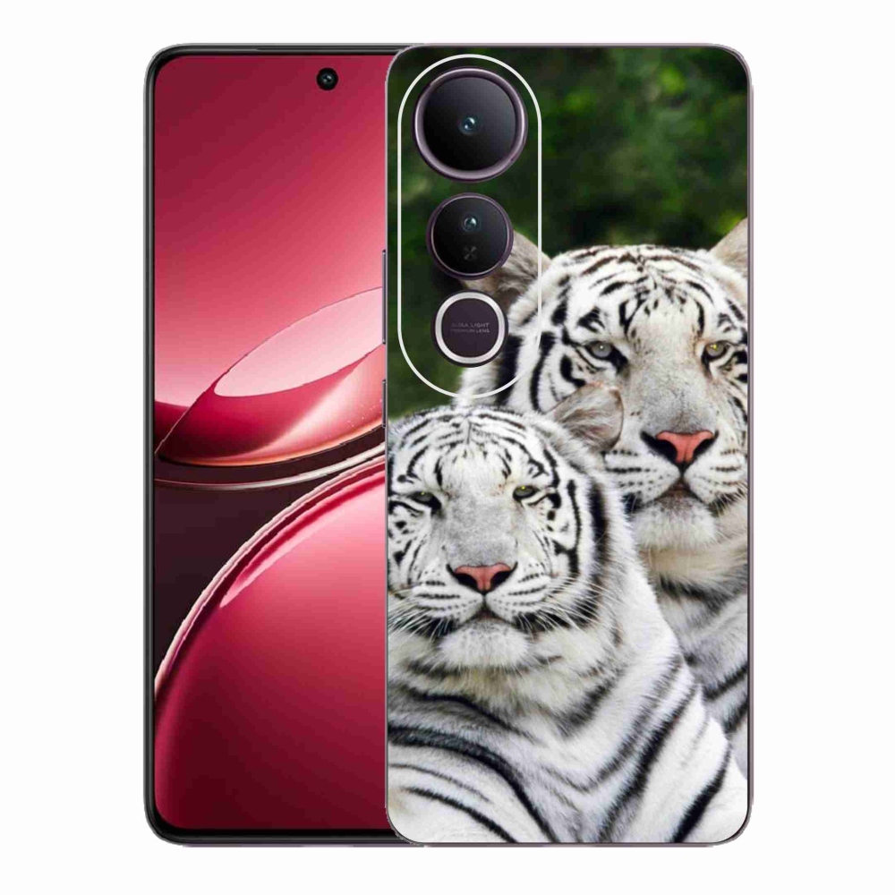 Gélový kryt mmCase na Vivo V50 Lite 4G/5G - bieli tigre