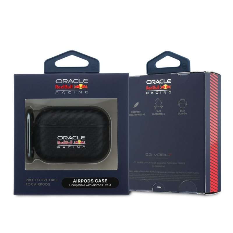 Red Bull PU karbónové puzdro pre AirPods Pro 3 Black