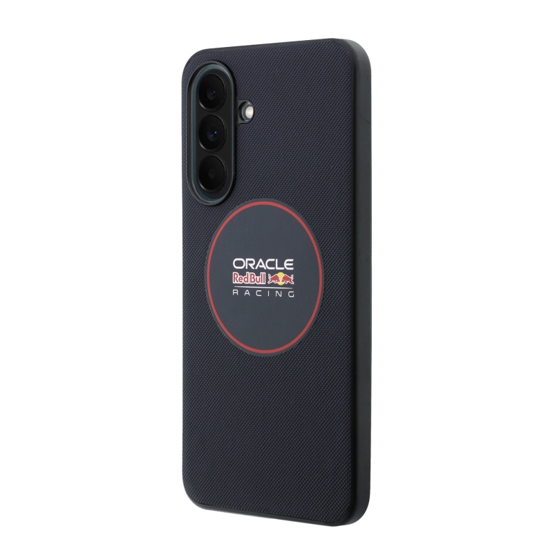 Red Bull PU kožený zadný kryt Red Ring MagSafe pre Samsung Galaxy A37 Navy