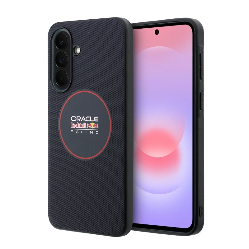 Red Bull PU kožený zadný kryt Red Ring MagSafe pre Samsung Galaxy A37 Navy