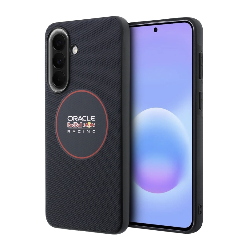 Red Bull PU kožený zadný kryt Red Ring MagSafe pre Samsung Galaxy A57 Navy