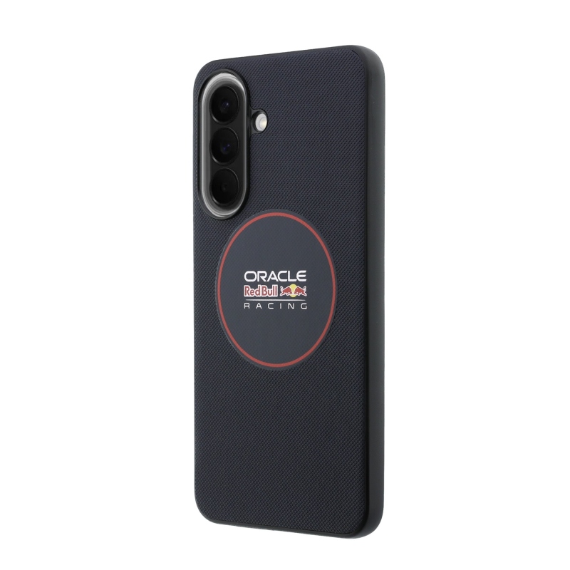 Red Bull PU kožený zadný kryt Red Ring MagSafe pre Samsung Galaxy A57 Navy