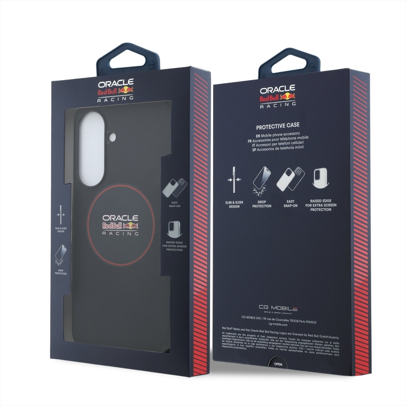 Red Bull PU kožený zadný kryt Red Ring MagSafe pre Samsung Galaxy A57 Navy