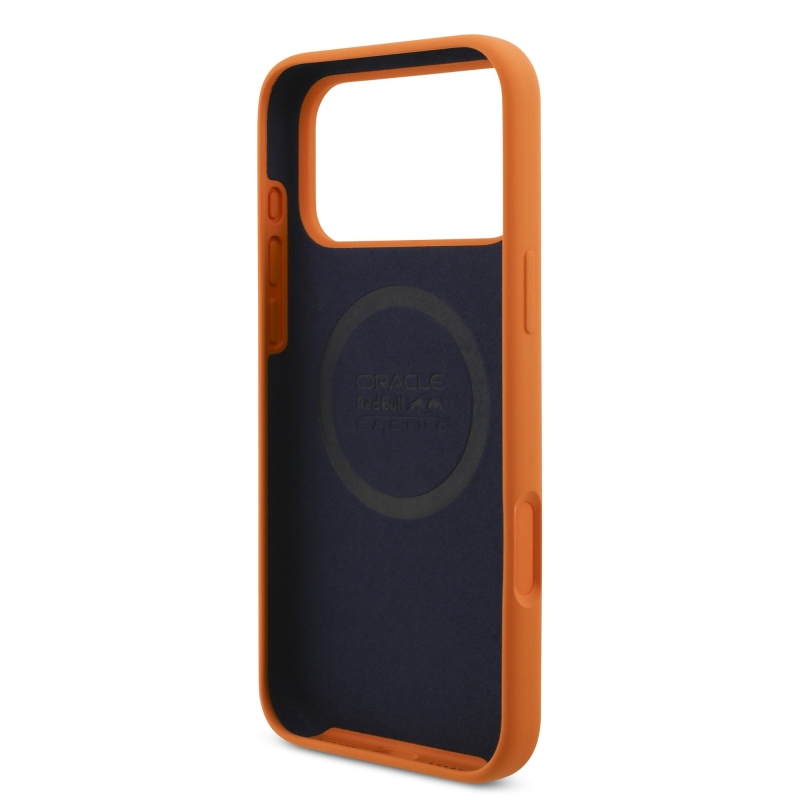 Red Bull Silikónový zadný kryt Blue Ring MagSafe pre iPhone 17 Pro Max Orange