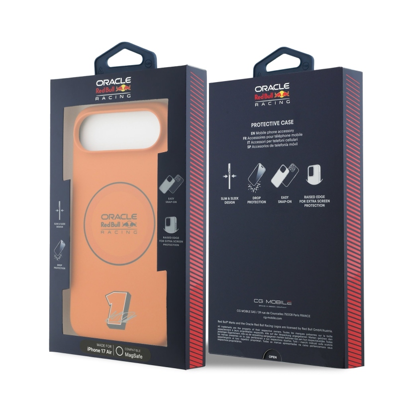 Red Bull Silicone Blue Ring MagSafe Zadný Kryt pre iPhone Air Orange