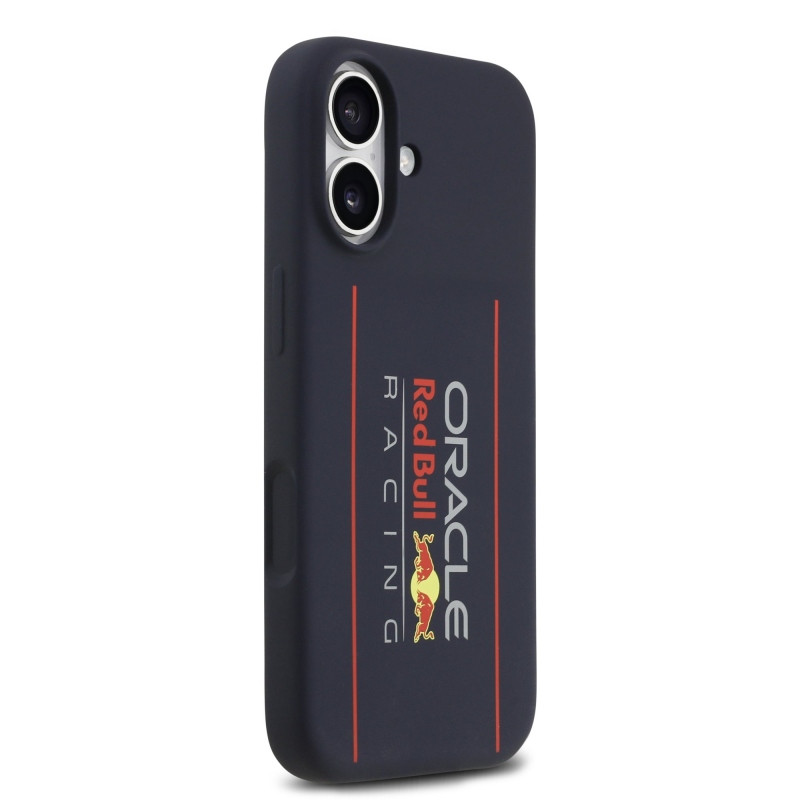 Red Bull Silikónový zadný kryt MagSafe s vertikálnym logom pre iPhone 17 Navy