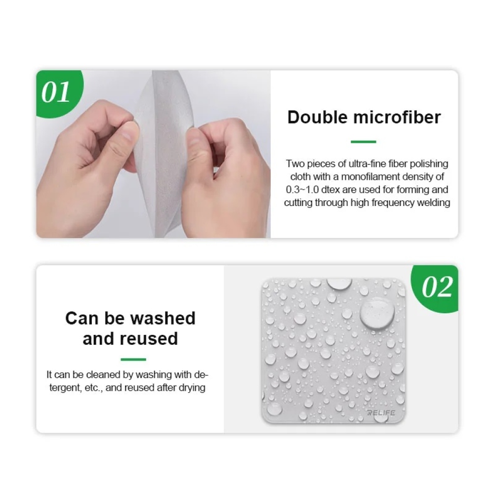 RELIFE čistiaca handrička na obrazovky z mikrovlákna (15,7 x 15,7cm) - šedá