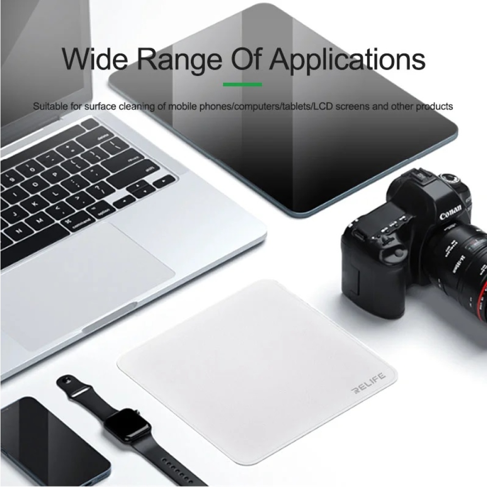 RELIFE čistiaca handrička na obrazovky z mikrovlákna (15,7 x 15,7cm) - šedá