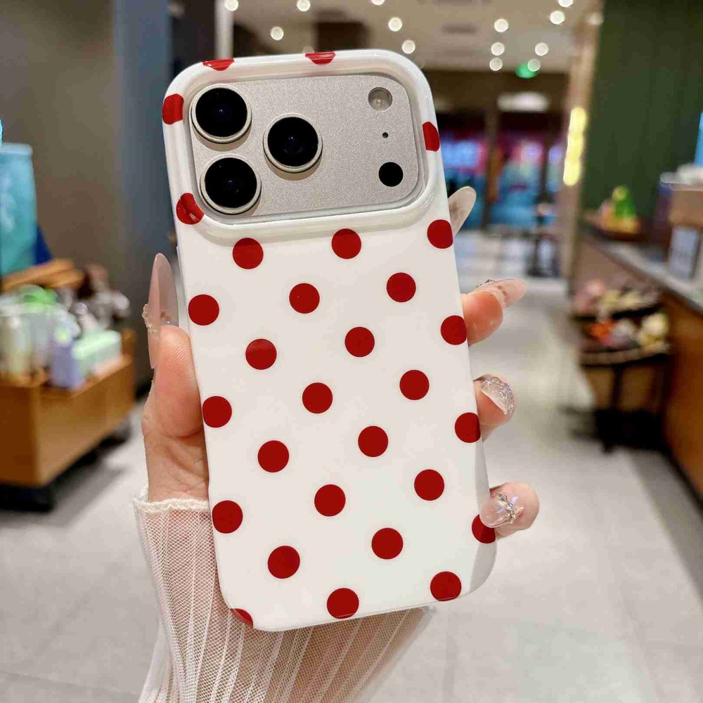 Retro Dot gélový obal na mobil iPhone 18 Pro Max/17 Pro Max - biely