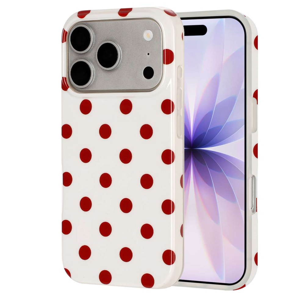 Retro Dot gélový obal na mobil iPhone 18 Pro Max/17 Pro Max - biely
