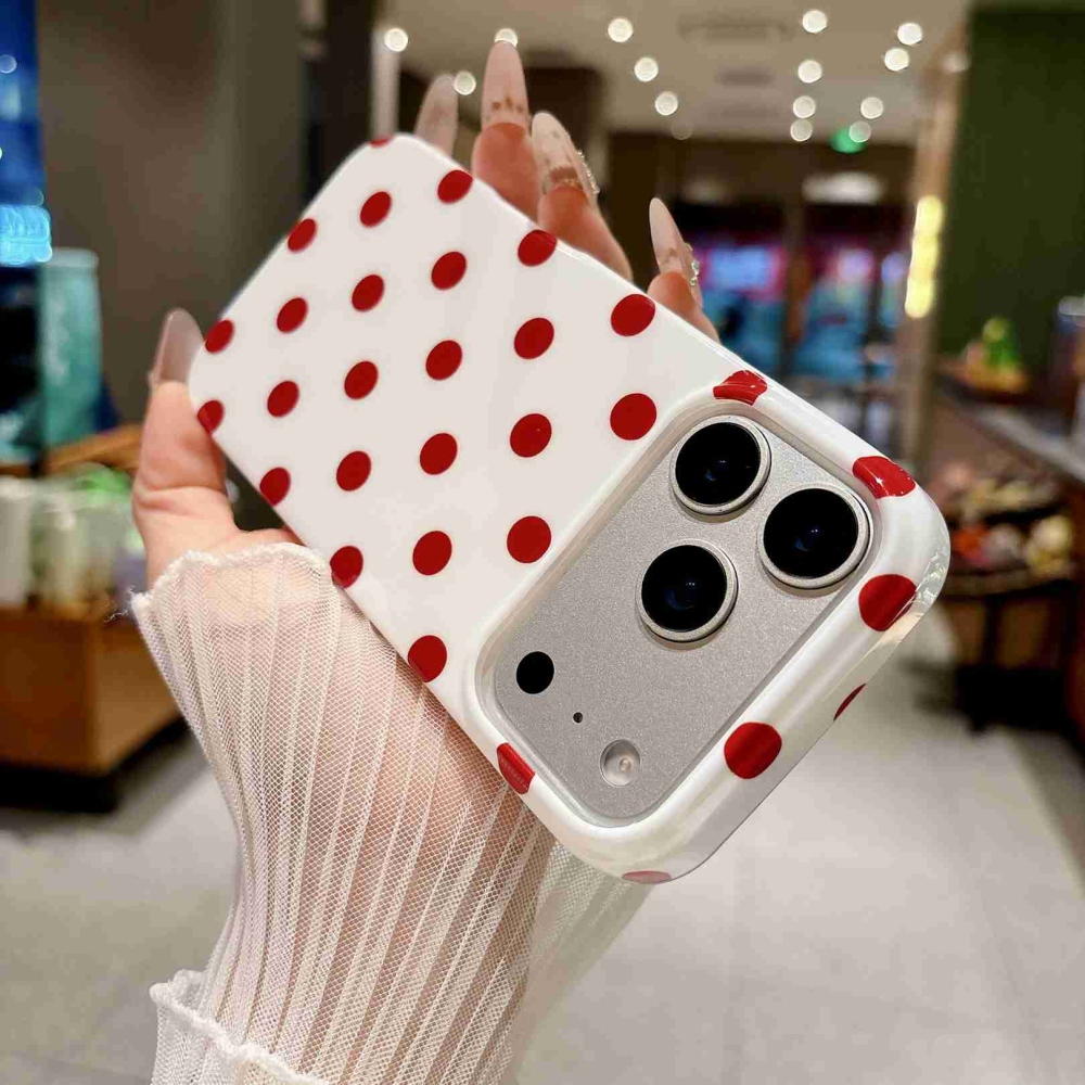 Retro Dot gélový obal na mobil iPhone 18 Pro Max/17 Pro Max - biely