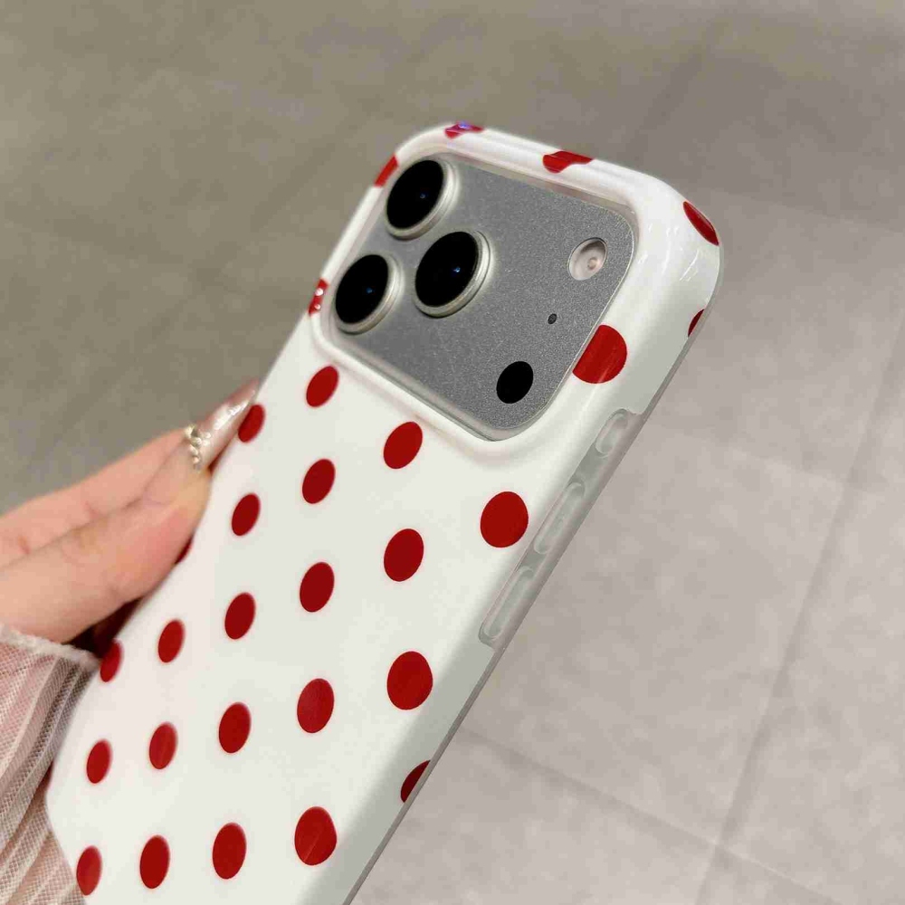 Retro Dot gélový obal na mobil iPhone 18 Pro Max/17 Pro Max - biely