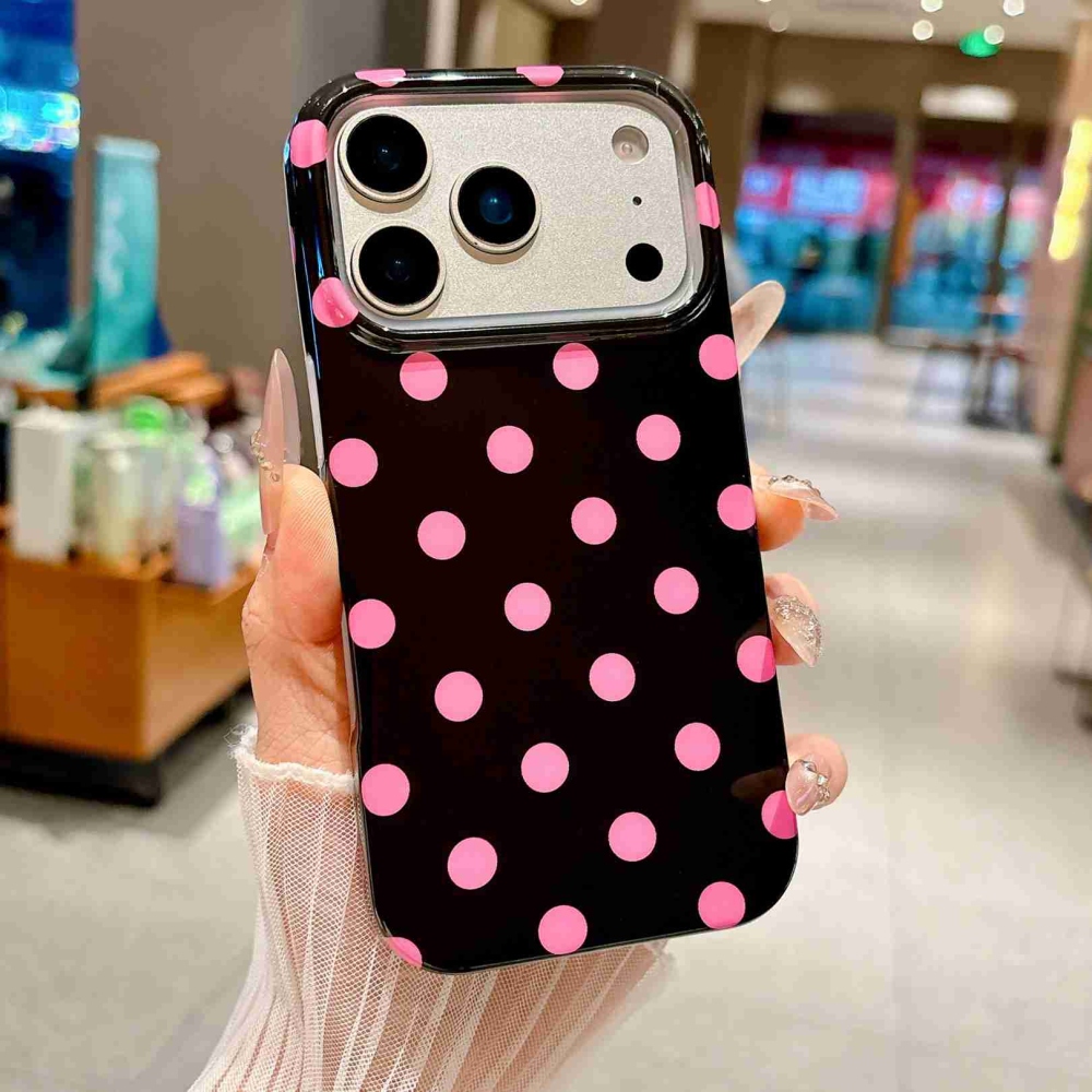 Retro Dot gélový obal na mobil iPhone 18 Pro Max/17 Pro Max - čierny