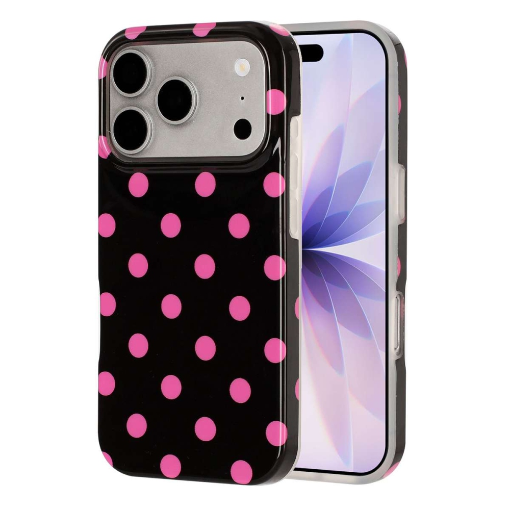 Retro Dot gélový obal na mobil iPhone 18 Pro Max/17 Pro Max - čierny