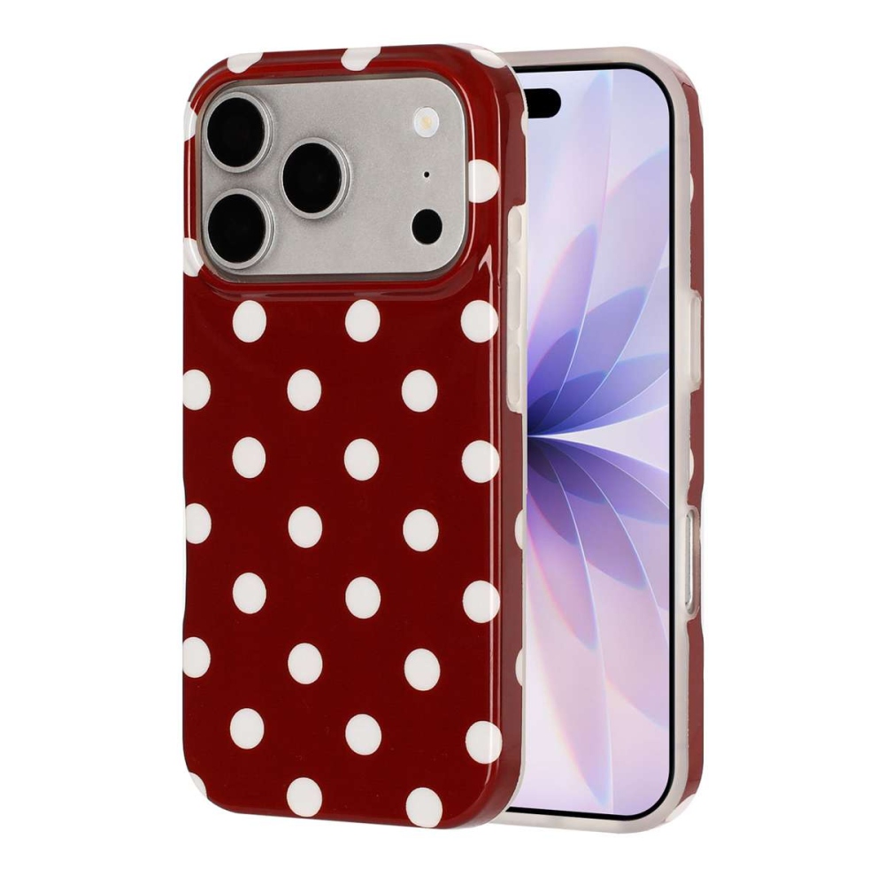 Retro Dot gélový obal na mobil iPhone 18 Pro Max/17 Pro Max - červený