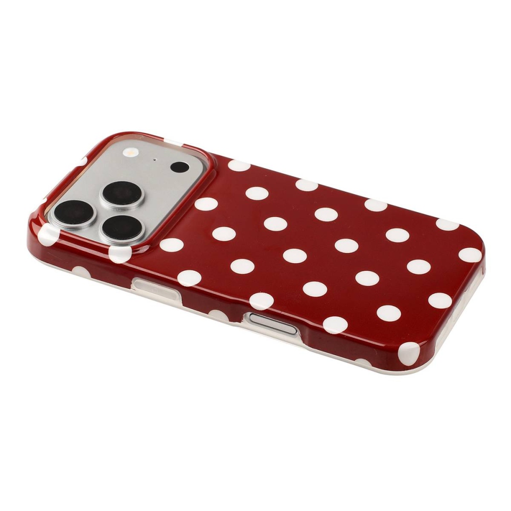 Retro Dot gélový obal na mobil iPhone 18 Pro Max/17 Pro Max - červený