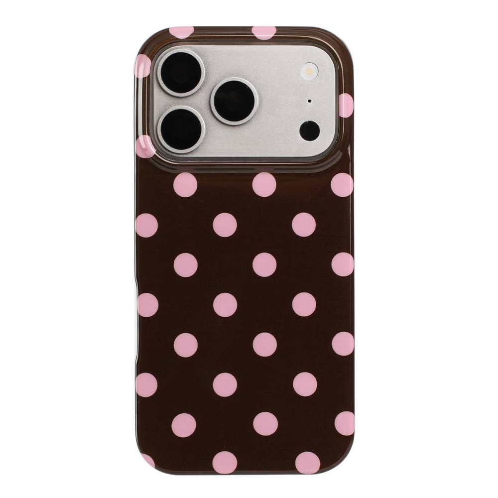 Retro Dot gélový obal na mobil iPhone 18 Pro Max/17 Pro Max - hnedý