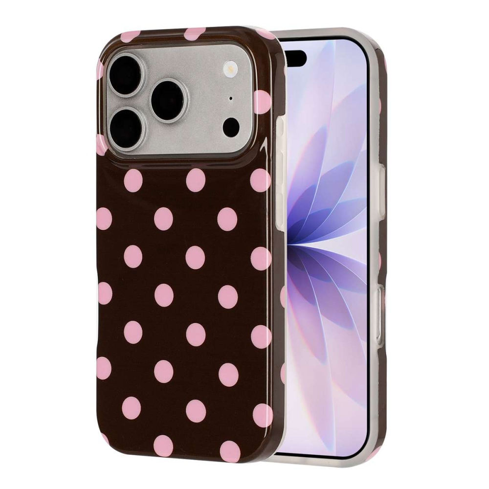 Retro Dot gélový obal na mobil iPhone 18 Pro Max/17 Pro Max - hnedý