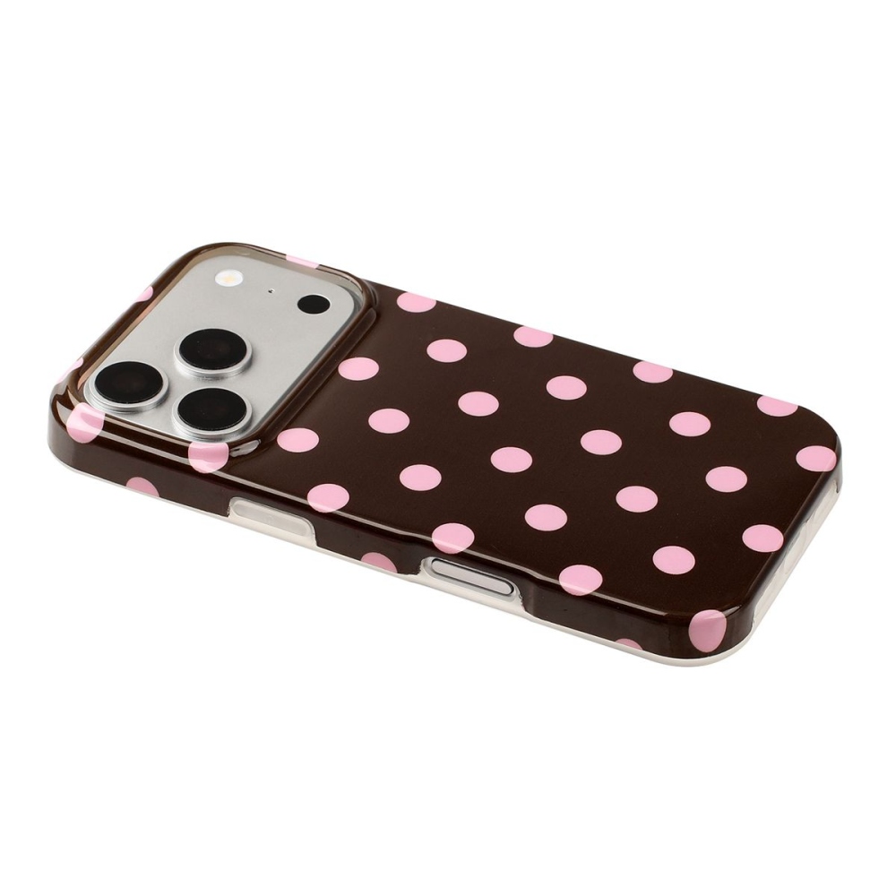 Retro Dot gélový obal na mobil iPhone 18 Pro Max/17 Pro Max - hnedý