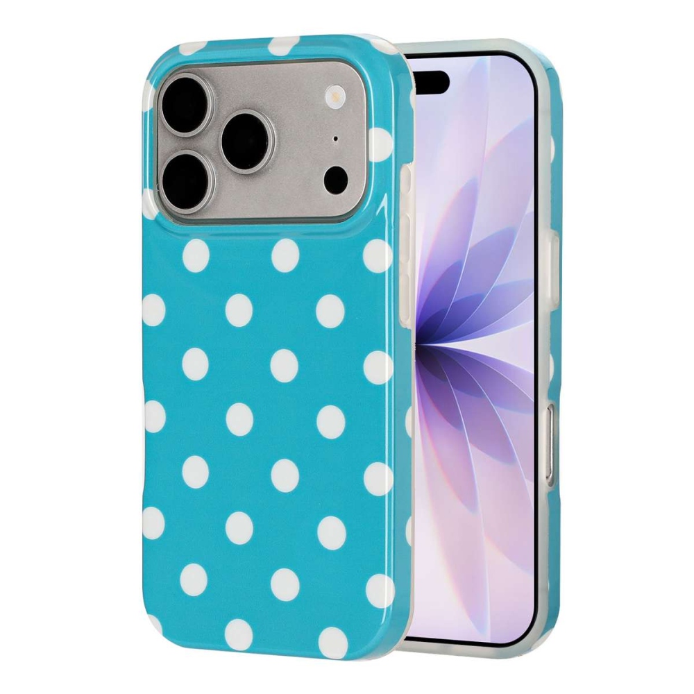 Retro Dot gélový obal na mobil iPhone 18 Pro Max/17 Pro Max - modrý