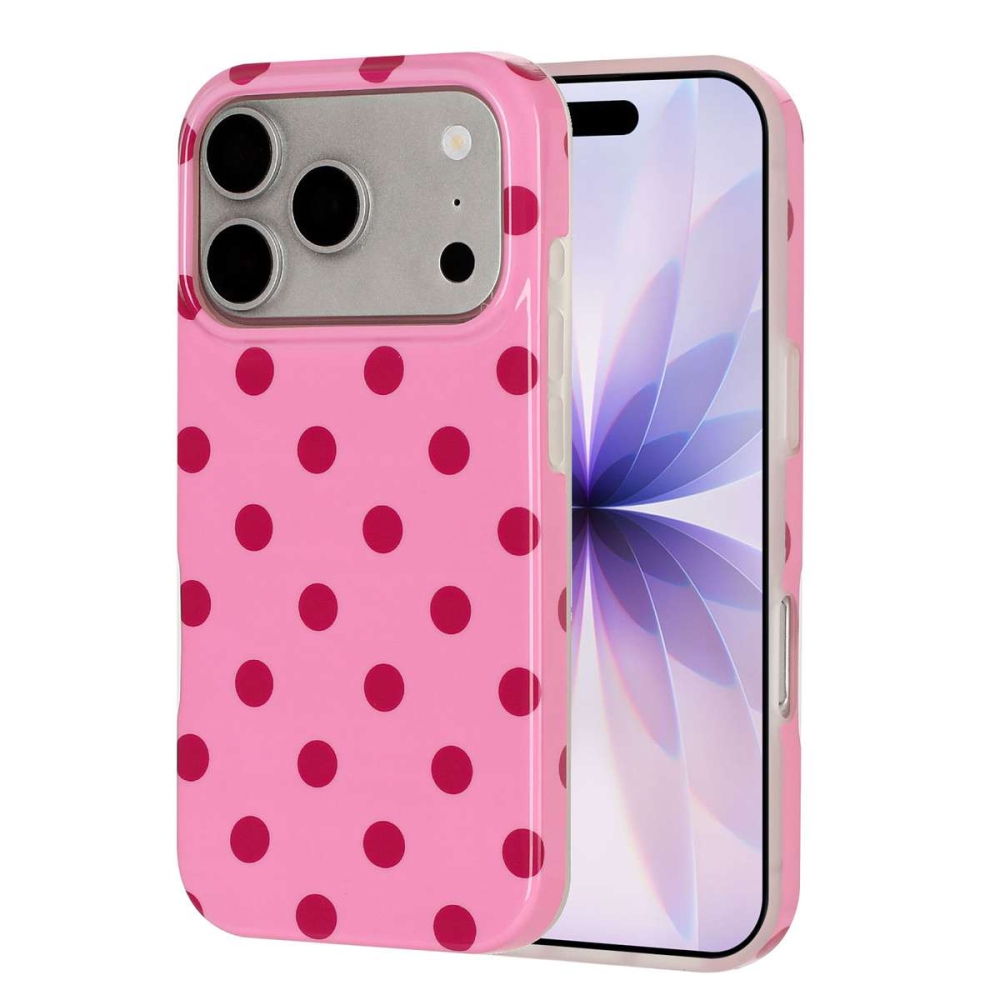 Retro Dot gélový obal na mobil iPhone 18 Pro Max/17 Pro Max - ružový
