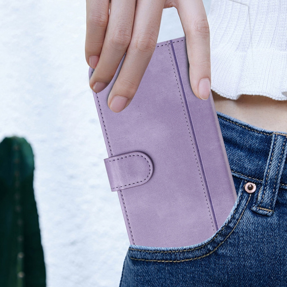 Retros knižkové puzdro na T-Mobile T Phone 3 - svetlofialové