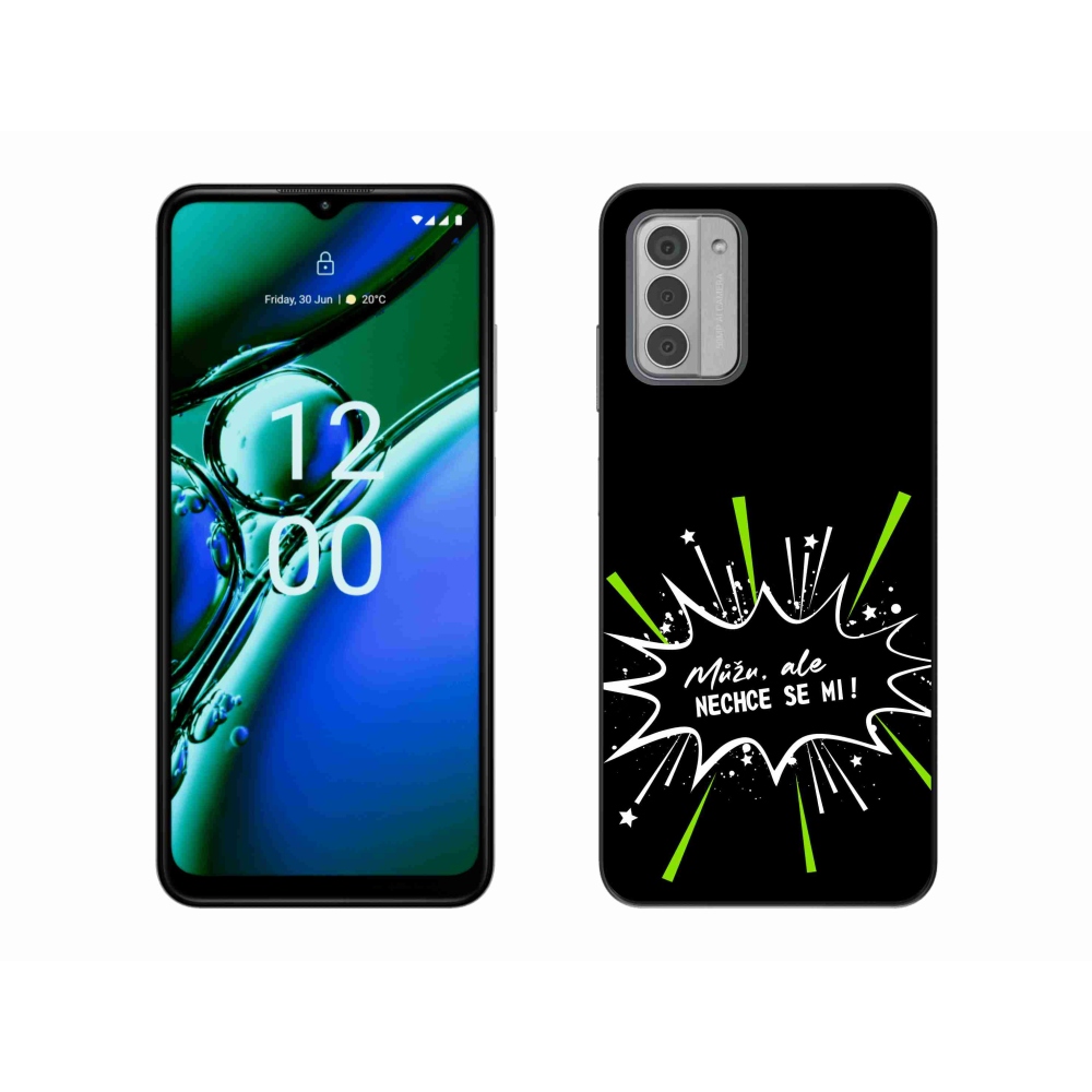 Gélový kryt mmCase na Nokia G42 - vtipný text 11 čierne pozadie