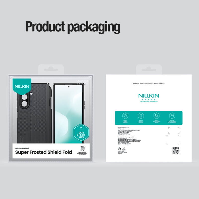 Nillkin Super Frosted FOLD Magnetic Pen Slot – zadný kryt pre Samsung Galaxy Z Fold 8 Ultra, priehľadný, čierny