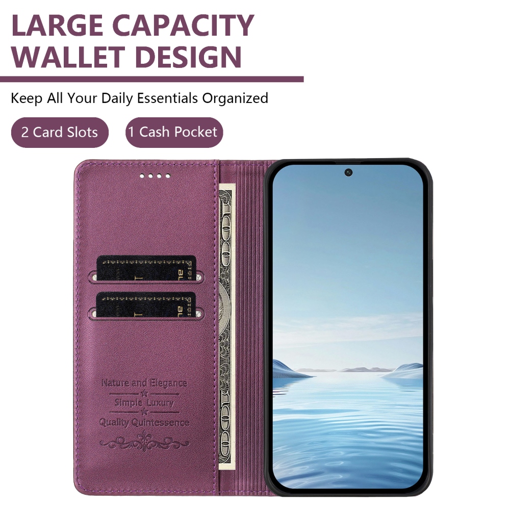 RFIDS knižkové puzdro na Realme GT 8 Pro 5G - fialové