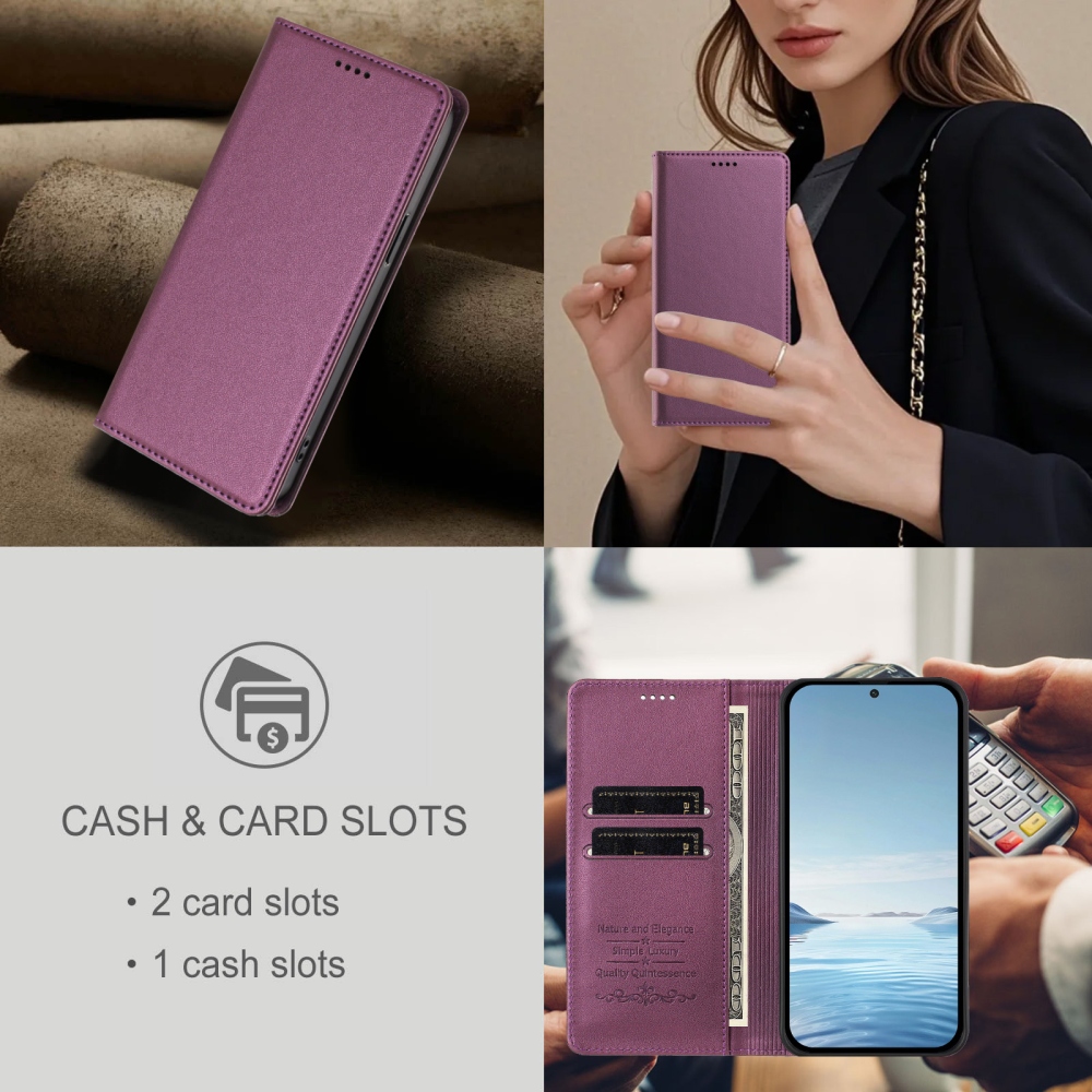 RFIDS knižkové puzdro na Realme GT 8 Pro 5G - fialové