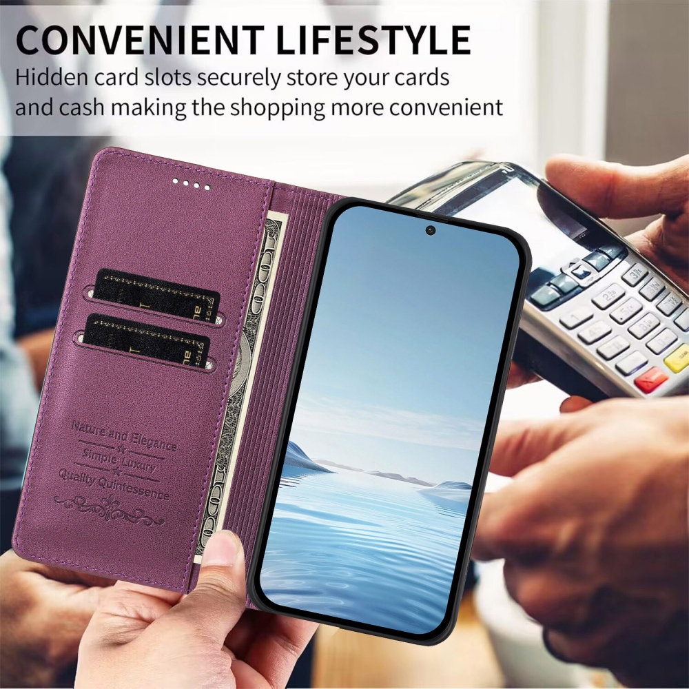 RFIDS knižkové puzdro na Realme GT 8 Pro 5G - fialové