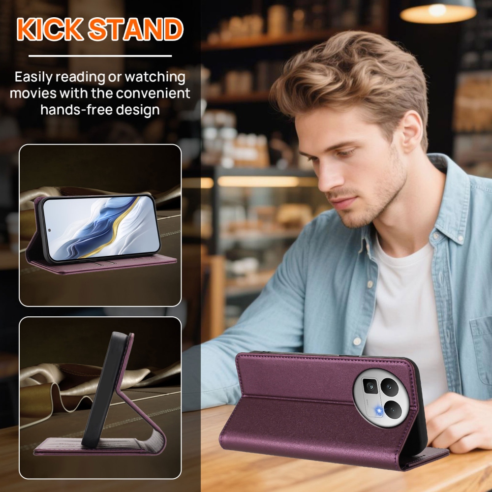 RFIDS knižkové puzdro na Realme GT 8 Pro 5G - fialové