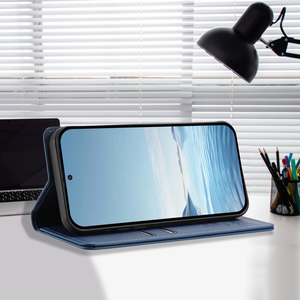 RFIDS knižkové puzdro na Realme GT 8 Pro 5G - tmavomodré