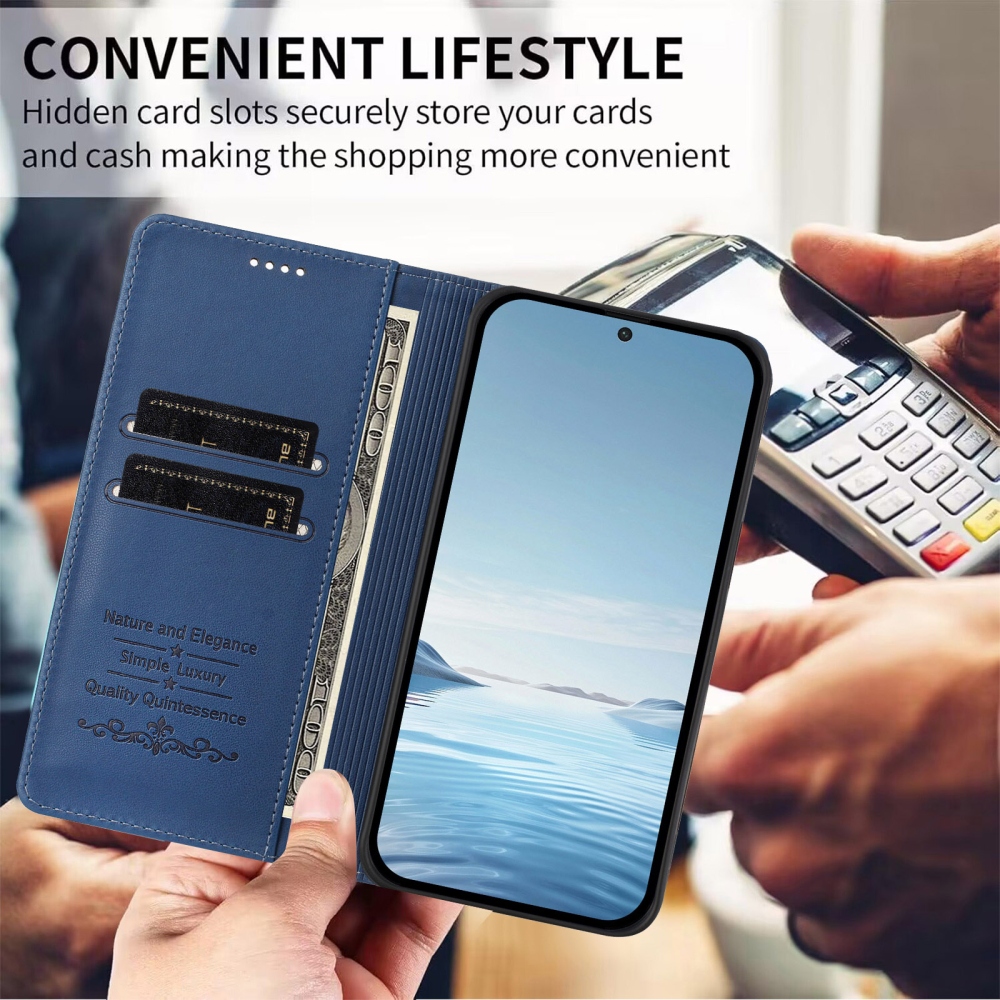RFIDS knižkové puzdro na Realme GT 8 Pro 5G - tmavomodré