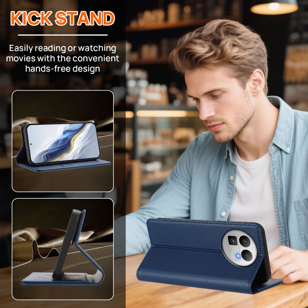 RFIDS knižkové puzdro na Realme GT 8 Pro 5G - tmavomodré