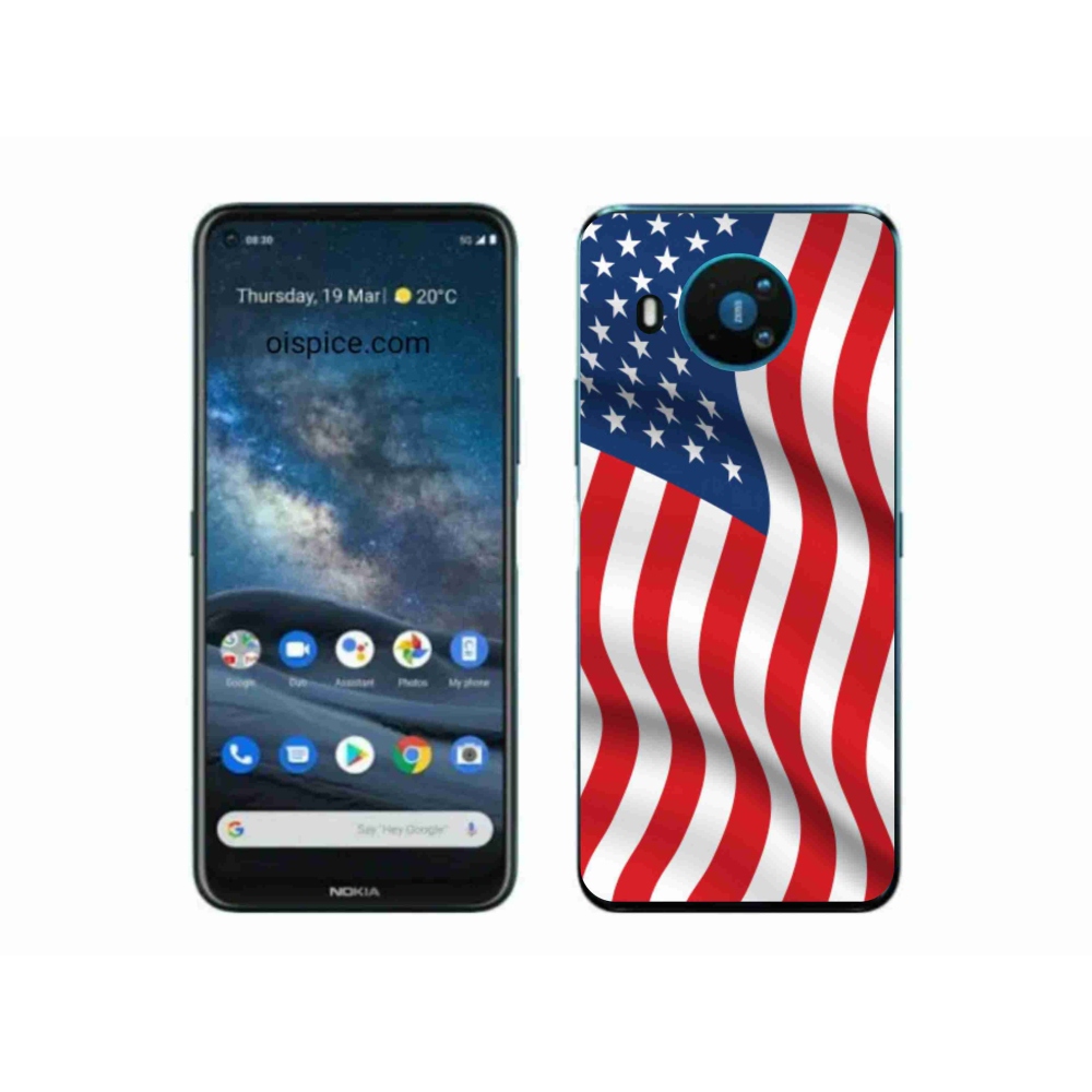 Gélový kryt mmCase na mobil Nokia 8.3 5G - USA vlajka